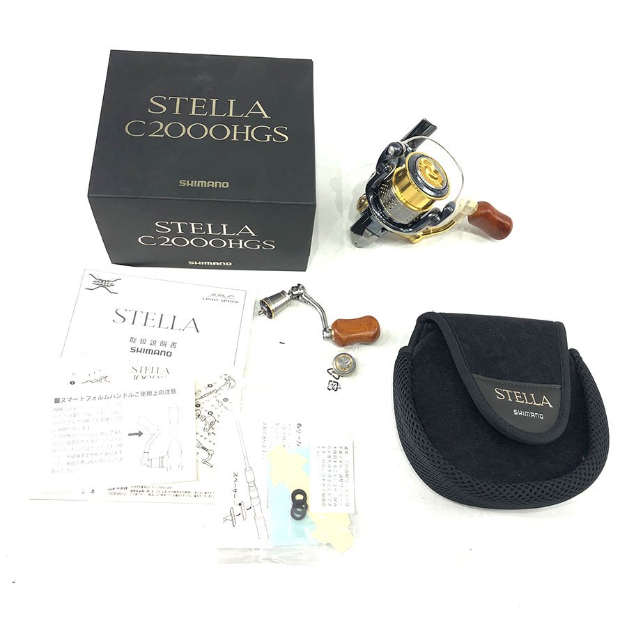 シマノ 10 ステラ C2000HGS 花梨 ハンドルノブ カスタム 替えハンドル付